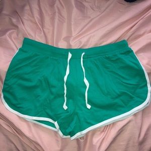 green shorts